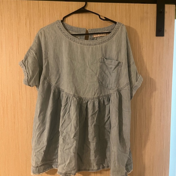 Free People | Moon City Denim Top - Picture 3 of 5